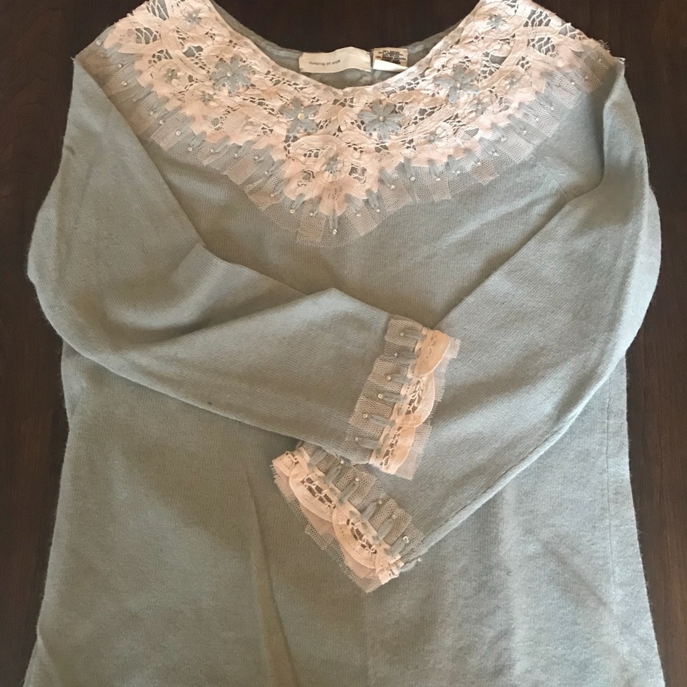 Crochet and lace sweater